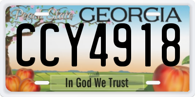 GA license plate CCY4918