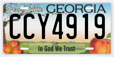 GA license plate CCY4919