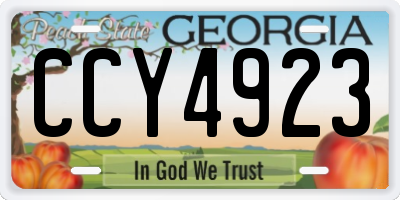 GA license plate CCY4923