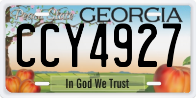 GA license plate CCY4927