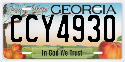 GA license plate CCY4930