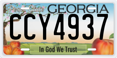 GA license plate CCY4937