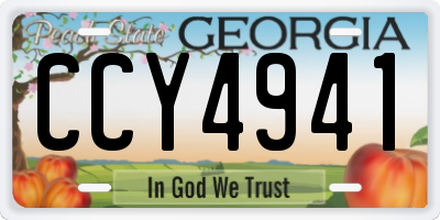 GA license plate CCY4941