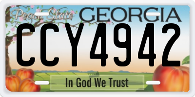 GA license plate CCY4942