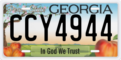 GA license plate CCY4944