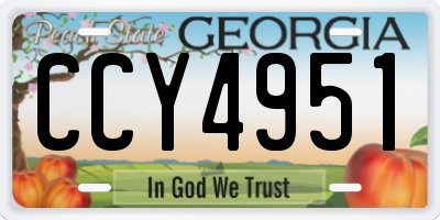 GA license plate CCY4951