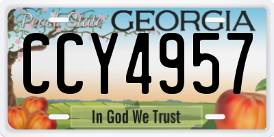GA license plate CCY4957
