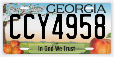GA license plate CCY4958