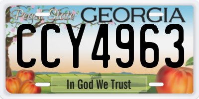 GA license plate CCY4963