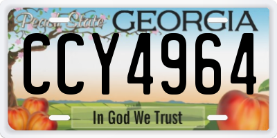 GA license plate CCY4964