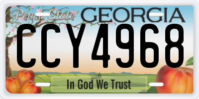 GA license plate CCY4968