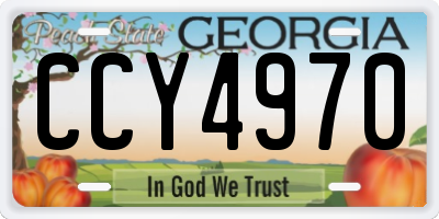 GA license plate CCY4970