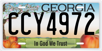 GA license plate CCY4972