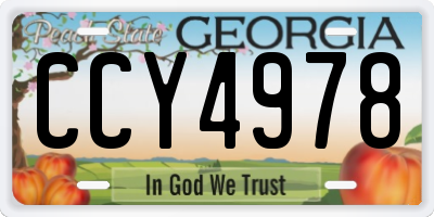 GA license plate CCY4978