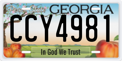 GA license plate CCY4981