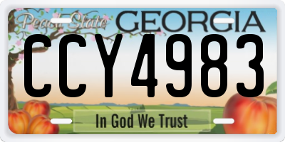 GA license plate CCY4983