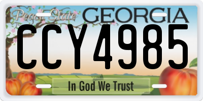 GA license plate CCY4985