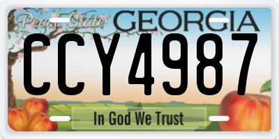 GA license plate CCY4987