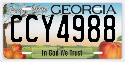 GA license plate CCY4988