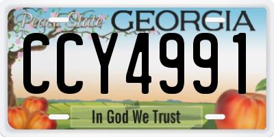 GA license plate CCY4991