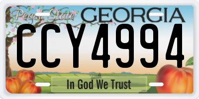 GA license plate CCY4994