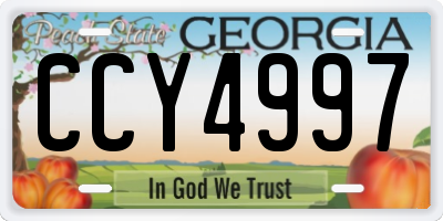 GA license plate CCY4997