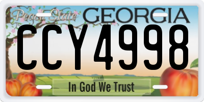 GA license plate CCY4998