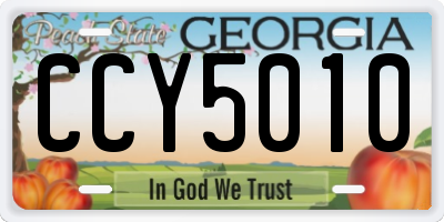 GA license plate CCY5010