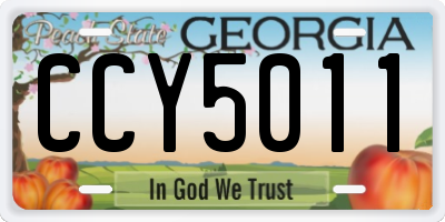 GA license plate CCY5011