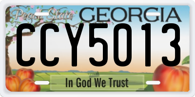 GA license plate CCY5013
