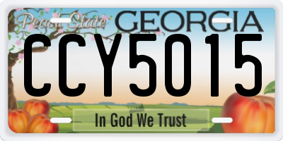 GA license plate CCY5015
