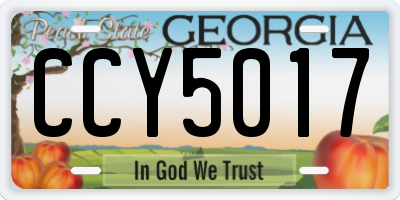 GA license plate CCY5017