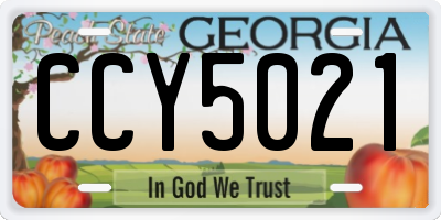 GA license plate CCY5021