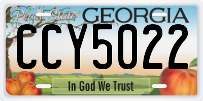 GA license plate CCY5022