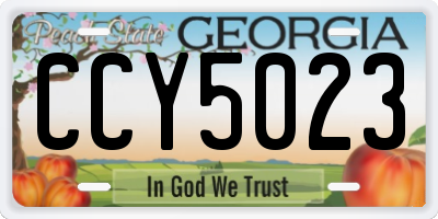 GA license plate CCY5023