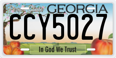 GA license plate CCY5027