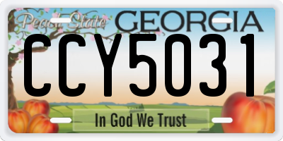 GA license plate CCY5031