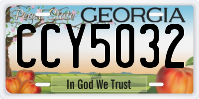GA license plate CCY5032