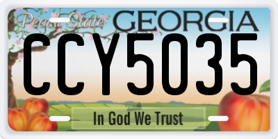 GA license plate CCY5035
