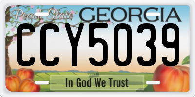 GA license plate CCY5039