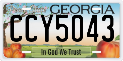 GA license plate CCY5043