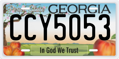 GA license plate CCY5053