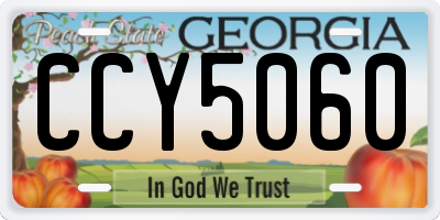 GA license plate CCY5060