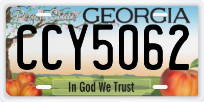 GA license plate CCY5062