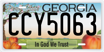 GA license plate CCY5063