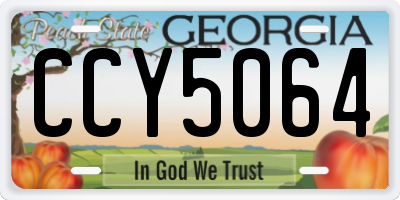 GA license plate CCY5064