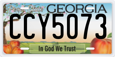GA license plate CCY5073