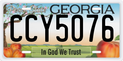 GA license plate CCY5076