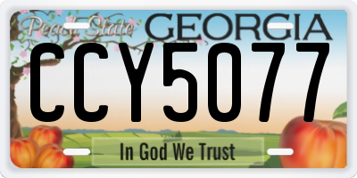 GA license plate CCY5077