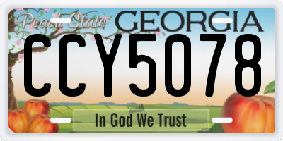 GA license plate CCY5078